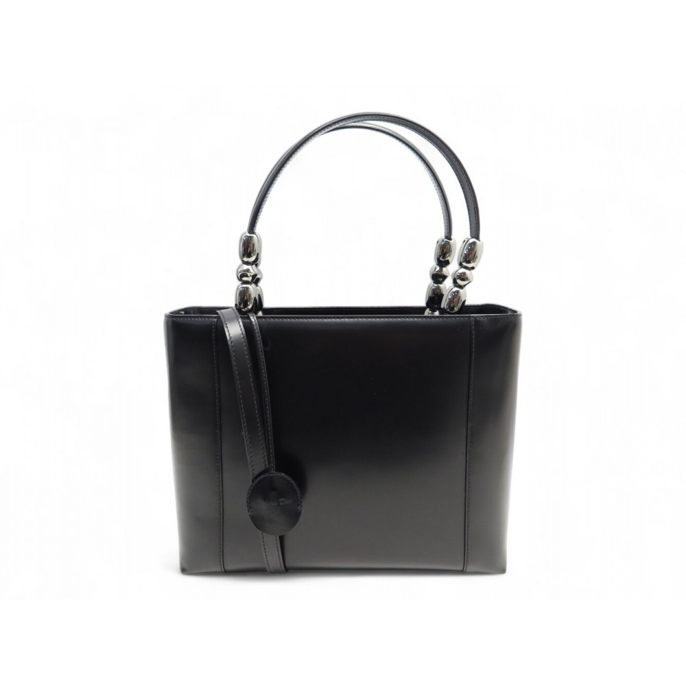 NEUF VINTAGE SAC A MAIN CHRISTIAN DIOR LADY MALICE PERLA EN CUIR CABAS BAG 1800€