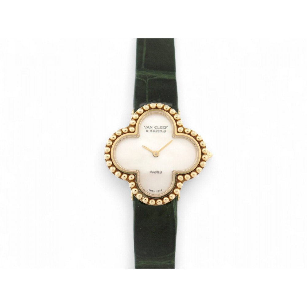MONTRE VAN CLEEF & ARPELS ALHAMBRA PM 122974 OR JAUNE 18K ET NACRE QUARTZ 9250€