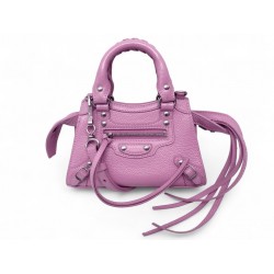 SAC A MAIN BALENCIAGA NEO CLASSIC NANO 638527 CUIR FUSHIA BANDOULIERE BAG 1100€