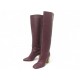 CHAUSSURES BOTTES SALVATORE FERRAGAMO BLAVY 6.5C 36.5 CUIR BORDEAUX BOOTS 1110€