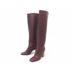 CHAUSSURES BOTTES SALVATORE FERRAGAMO BLAVY 6.5C 36.5 CUIR BORDEAUX BOOTS 1110€ CHAUSSURES BOTTES SALVATORE FERRAGAMO BLAVY 6.5C 36.5 CUIR BORDEAUX BOOTS 1110€