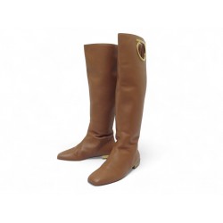 CHAUSSURES SALVATORE FERRAGAMO BOTTES AVIO 03244 0C 37 CUIR MARRON BOOTS 1110€ CHAUSSURES SALVATORE FERRAGAMO BOTTES AVIO 03244 0C 37 CUIR MARRON BOOTS 1110€