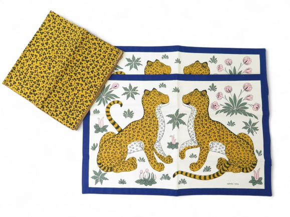 lot hermes 2 sets de table et 2 serviettes