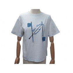 HAUT HERMES TSHIRT IMPRIME CLIC CLAC TAILLE S 36 TUNIQUE EN COTON BLEU TOP 650€