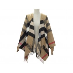 NEUF CAPE PONCHON BURBERRY ETOLE TARTAN CHECK CACHEMIRE & LAINE 135X140CM 1045€
