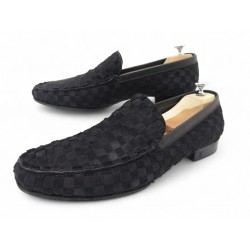 CHAUSSURES LOUIS VUITTON MOCASSINS DAMIER POULAIN NOIR 10 IT 45 FR LOAFERS 790€
