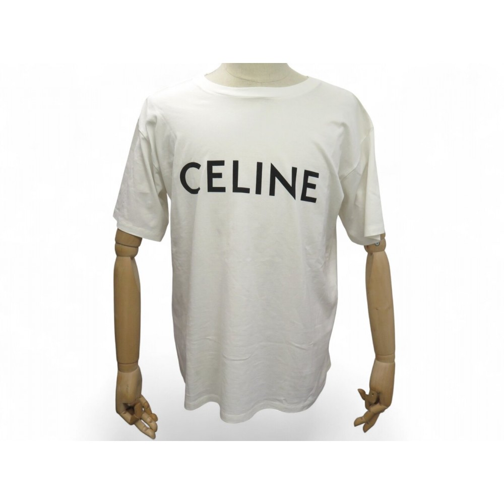 NEUF TSHIRT CELINE LOOSE JERSEY 2X381671Q M 38 OVERSIZE T 52 54 COTON BLANC 450€
