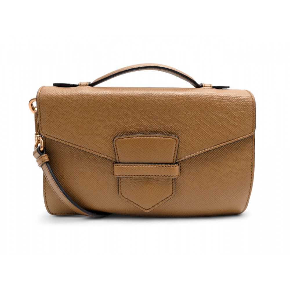 SAC A MAIN PRADA EN CUIR SAFFIANO GOLD BANDOULIERE LEATHER HAND BAG PURSE 1600€