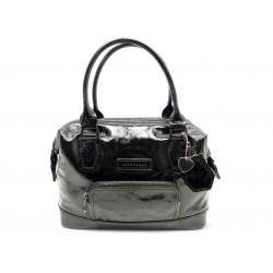 NEUF SAC A MAIN LONGCHAMP LEGENDE EN CUIR VERNI NOIR BLACK LEATHER HANDBAG 730€