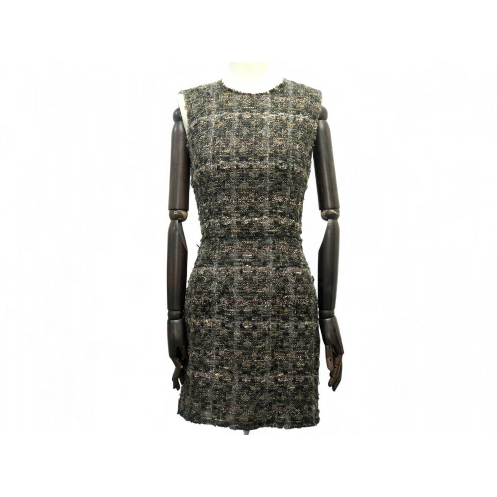 ROBE DOLCE & GABBANA EN LAINE TWEED 40 IT 36 FR MULTICOLORE SHORT DRESS 2900€