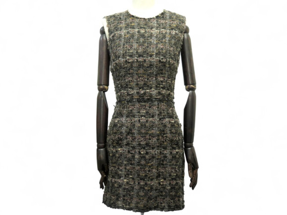 robe dolce gabbana en laine tweed 40 it 36 fr