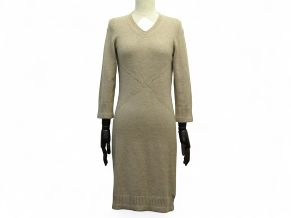robe chanel p39177k02743 cachemire 38 m col v bouton