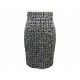 JUPE COURTE CHANEL P35405V25612 EN TWEED NOIRE ET BLANCHE S 36 WOOL SKIRT 3200€