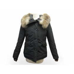 NEUF MANTEAU DOUDOUNE MONCLER COURTE MALUS COL EN FOURRURE T1 38 M COAT 1990€
