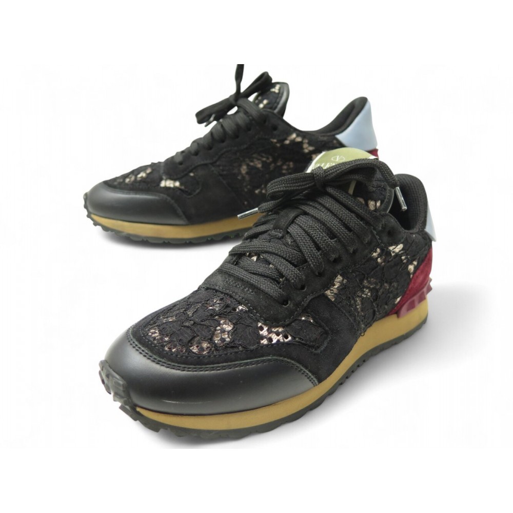 CHAUSSURES VALENTINO ROCKRUNNER BASKETS BRODERIE 35.5 IT 36.5 FR SNEAKERS 690€