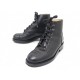 CHAUSSURES BOTTINES CHANEL G34954 COMBAT BOOTS 36.5 EN CUIR NOIR LOGO CC 1700€