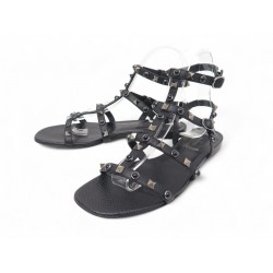 CHAUSSURES VALENTINO ROCKSTUD SANDALES 37 IT 38 FR EN CUIR NOIR FLAT SHOES 790€ CHAUSSURES VALENTINO ROCKSTUD SANDALES 37 IT 38 FR EN CUIR NOIR FLAT SHOES 790€
