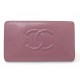 PORTEFEUILLE CHANEL LOGO CC EN CUIR CAVIAR PORTE MONNAIE ROSE PINK WALLET 1140€