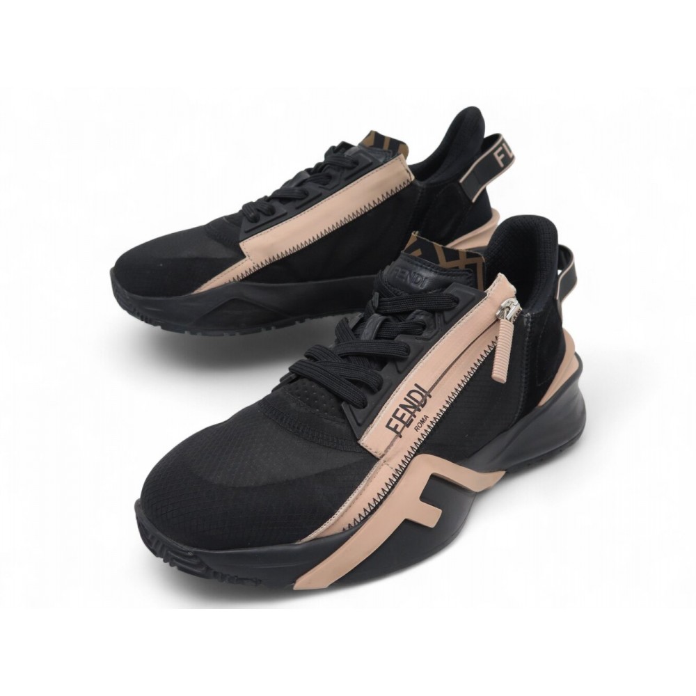 NEUF CHAUSSURES FENDI FLOW 8E8035A BASKETS 39 IT 40 FR TOILE DAIM SNEAKERS 790€