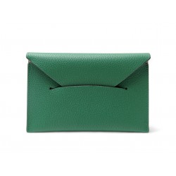 NEUF PORTE PASSEPORT ENVELOPPE MOYNAT CE0275-0648 CUIR GRAINE VERT WALLET 600€