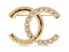  broche chanel logo cc strass 2024 en metal dore