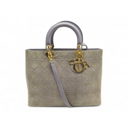 VINTAGE SAC A MAIN CHRISTIAN DIOR LADY LARGE BANDOULIERE DAIM CANNAGE BAG 6200€