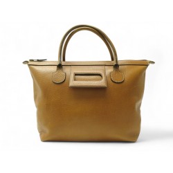 VINTAGE SAC A MAIN DELVAUX CABAS CUIR GRAINE CAMEL LEATHER TOTE HAND BAG 4200€