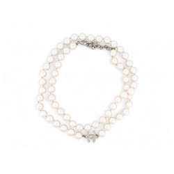 NEUF COLLIER CHANEL SAUTOIR 2023 LOGO CC EN PERLES CHAINE ARGENTE NECKLACE 1190€