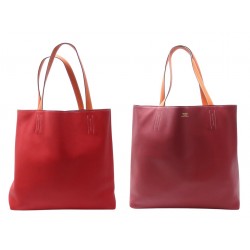NEUF SAC A MAIN HERMES DOUBLE SENS 36 CUIR ROUGE H BRIQUE CABAS TOTE BAG 3800€