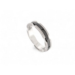 BAGUE CHANEL ULTRA PM OR BLANC 18K ET CERAMIQUE NOIRE 53 WHITE GOLD RING 2240€