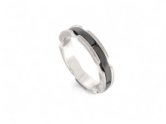 bague chanel ultra pm or blanc 18k et ceramique noire
