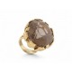BAGUE COCKTAIL SERTIE PIERRE QUARTZ FUME T52 EN OR JAUNE 14K 31.7GR GOLD RING