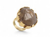 bague cocktail sertie pierre quartz fume t52 en or