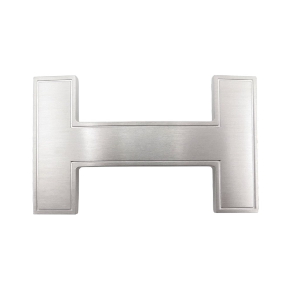 NEUF BOUCLE DE CEINTURE HERMES QUIZZ H EN ACIER BROSSE + POCHON NEW BUCKLE BELT
