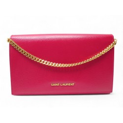 NEUF SAC A MAIN SAINT LAURENT 342283 PORTEFEUILLE CHAINE WOC FUSHIA WALLET 1550€
