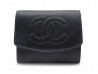 porte monnaie chanel logo cc satin noir