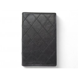 PORTE CALEPIN CHANEL ETUI PASSEPORT CUIR MATELASSE NOIR DIARY COVER WALLET 920€