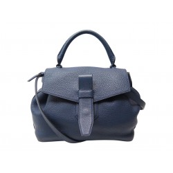 SAC A MAIN LANCEL CHARLIE MM A06838 BANDOULIERE CUIR BLEU MARINE HAND BAG 1190€