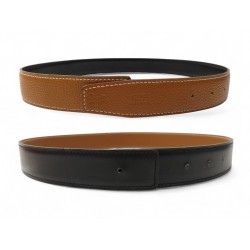 VINTAGE LIEN DE CEINTURE HERMES REVERSIBLE 32MM EN CUIR BOX 70 T67-73 BELT 450€
