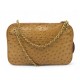 VINTAGE SAC A MAIN CHANEL CAMERA CUIR AUTRUCHE GOLD BANDOULIERE HAND BAG PURSE