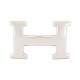 NEUF BOUCLE DE CEINTURE HERMES H EN ACIER PALLADIE POLI ARGENTE NEW BUCKLE BELT