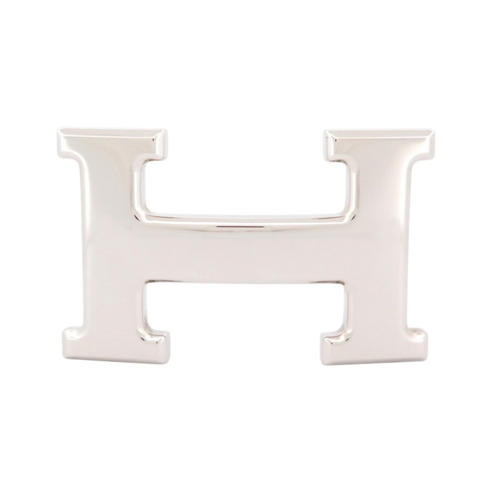 NEUF BOUCLE DE CEINTURE HERMES H EN ACIER PALLADIE POLI ARGENTE NEW BUCKLE BELT