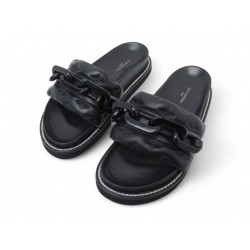NEUF CHAUSSURES LOUIS VUITTON MULES SUNSET 36 CUIR MONOGRAM 1A9R9Q SHOES 1030€