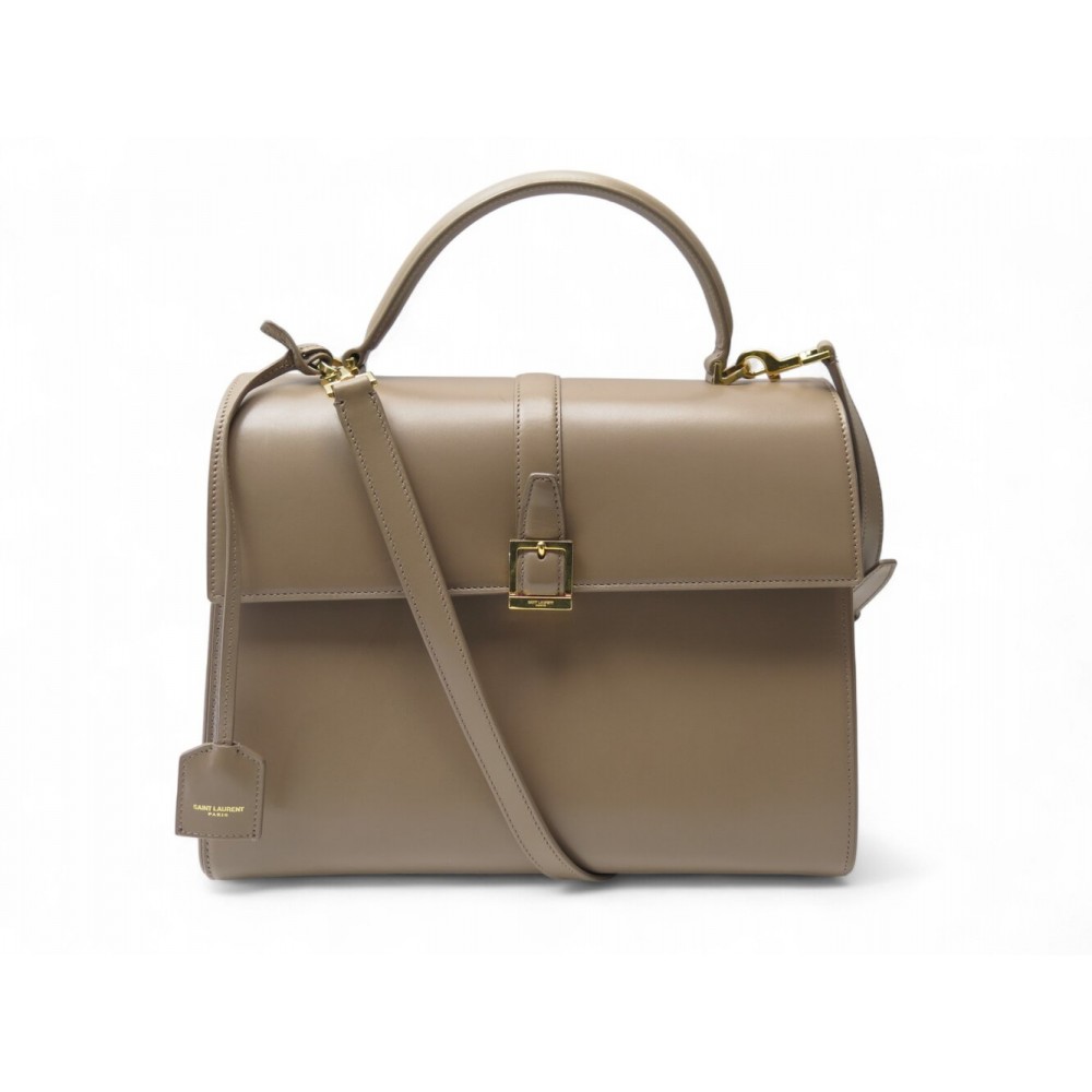 SAC A MAIN SAINT LAURENT LE FERMOIR TOP HANDLE BAG 674988 CUIR TAUPE BAG 2900€