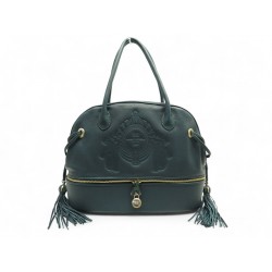 NEUF SAC A MAIN LANCEL 5 A 7 BOWLING CUIR GRAINE VERT PORTE EPAULE HAND BAG 850€
