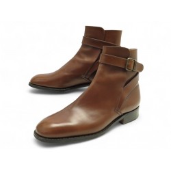 CHAUSSURES JM WESTON BOTTINES JODHPUR 722 8.5D 42.5 CUIR MARRON LEATHER 1150€