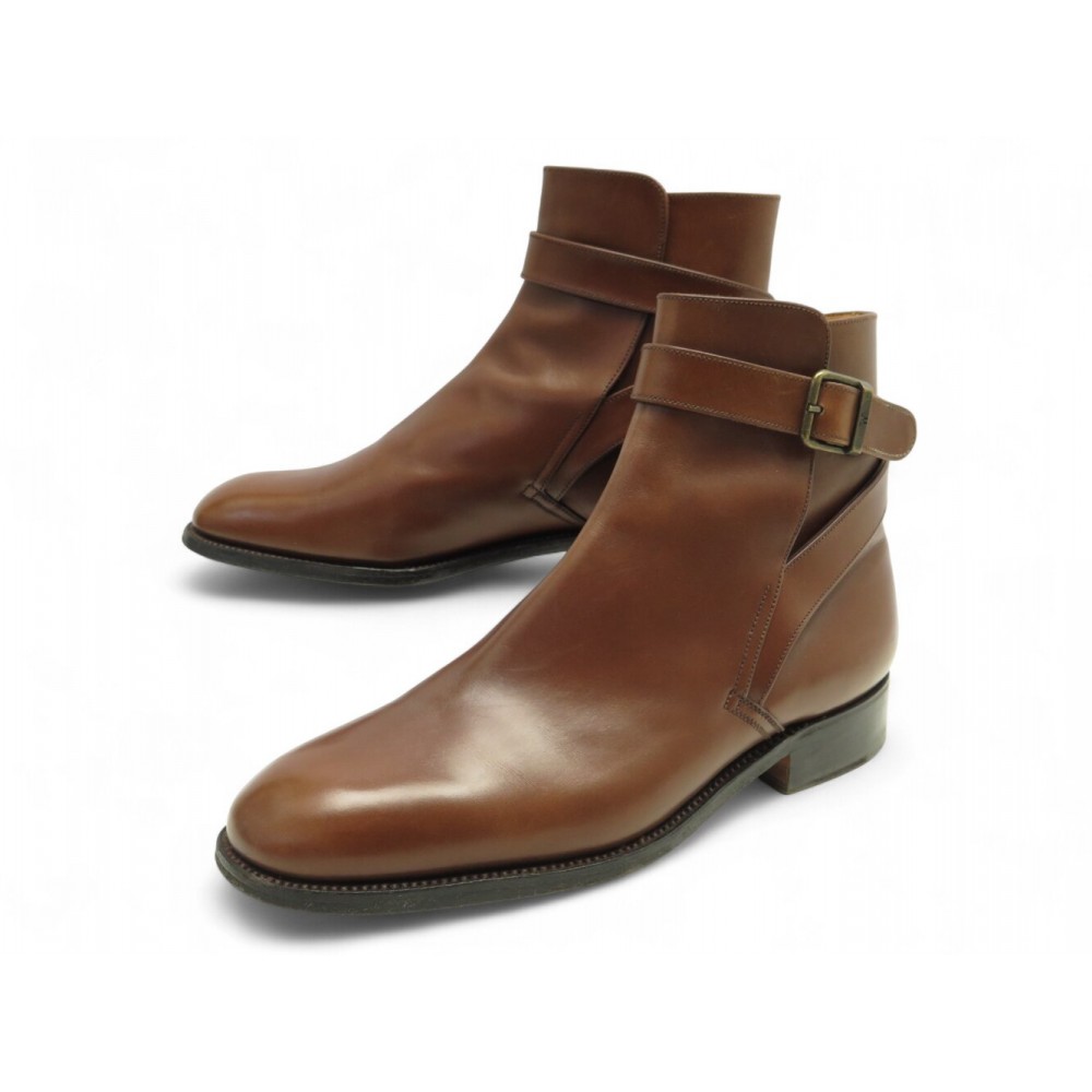 CHAUSSURES JM WESTON BOTTINES JODHPUR 722 8.5D 42.5 CUIR MARRON LEATHER 1150€