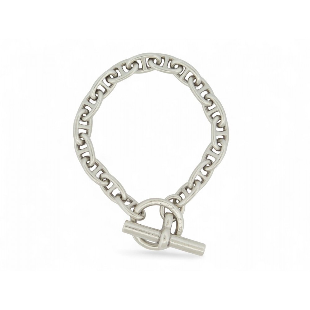 VINTAGE BRACELET HERMES CHAINE D'ANCRE PM 16CM EN ARGENT MASSIF 30G SILVER STRAP