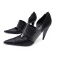 CHAUSSURES SERGIO ROSSI CUIR & SATIN NOIR 38 IT 39 FR 