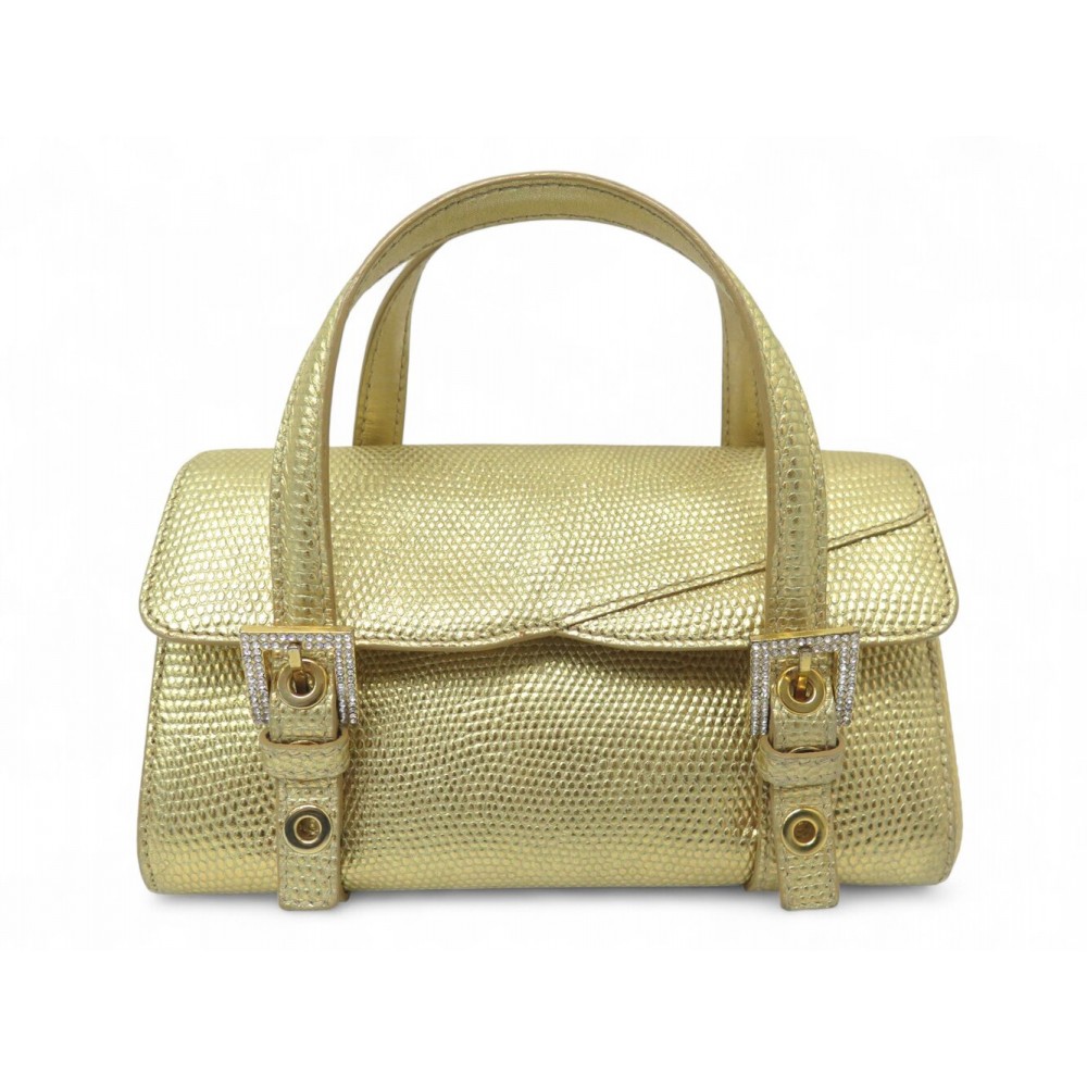 VINTAGE SAC A MAIN DOLCE GABANNA POCHETTE MAIN EN CUIR FACON LEZARD CLUTCH 995€
